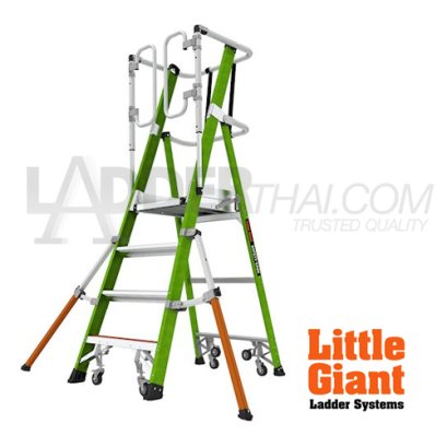 LG19704146 บันไดไฟเบอร์กลาส 4' พร้อมขาค้ำ Safety Cage 2.0 No.19704-146 LITTLE GIANT